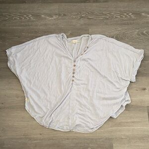 Simply Southern Light Blue Sheer Top with Buttons, Size XXL